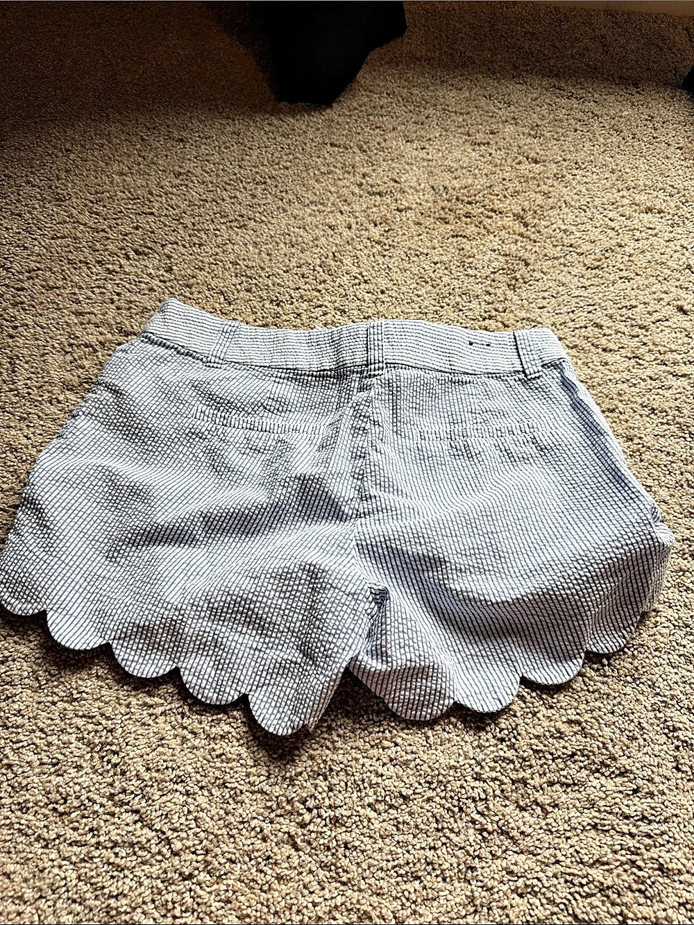 J.Crew Seersucker Scalloped Shorts Blue & White Size 6